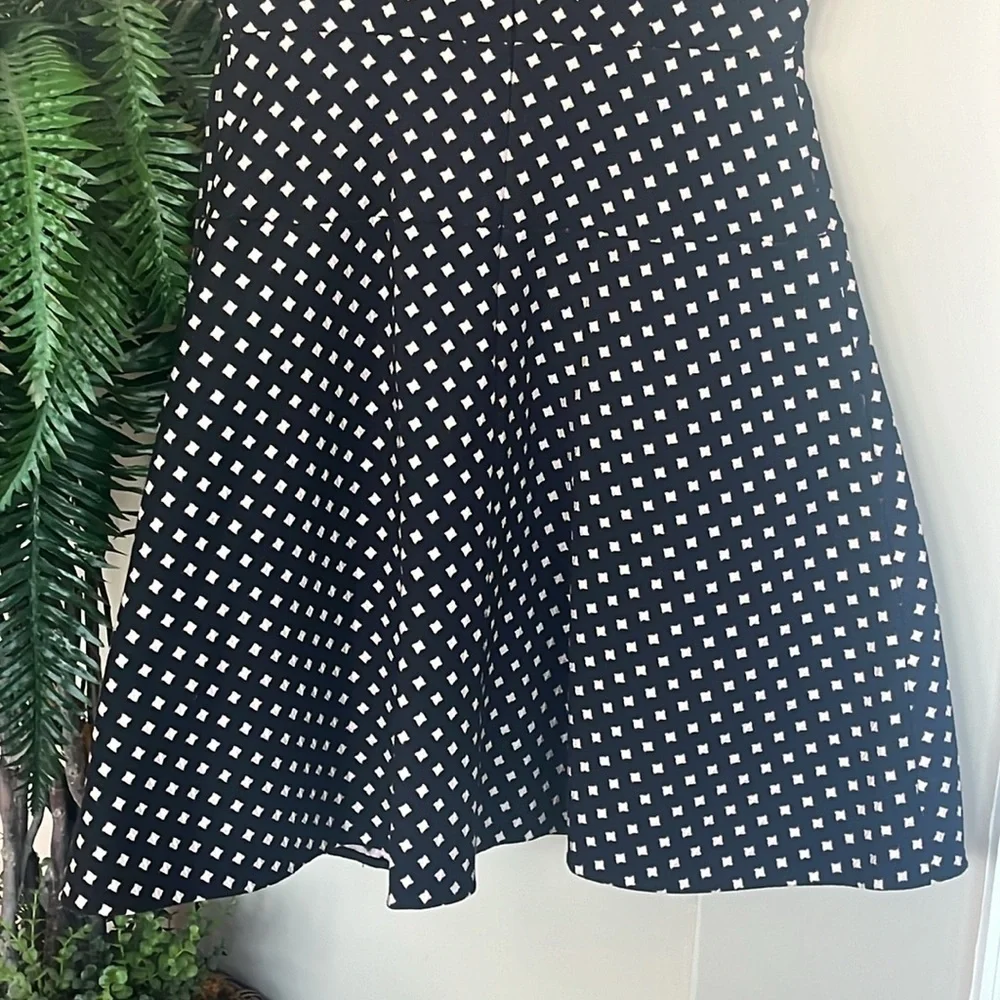 Brand New Kate Spade Diamond Jacquard A-line Dress Black Lined Sleeveless